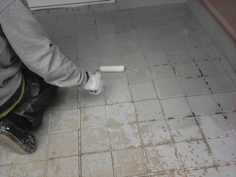 玄関タイル 塗装施工 施工実績 スキザキ塗装